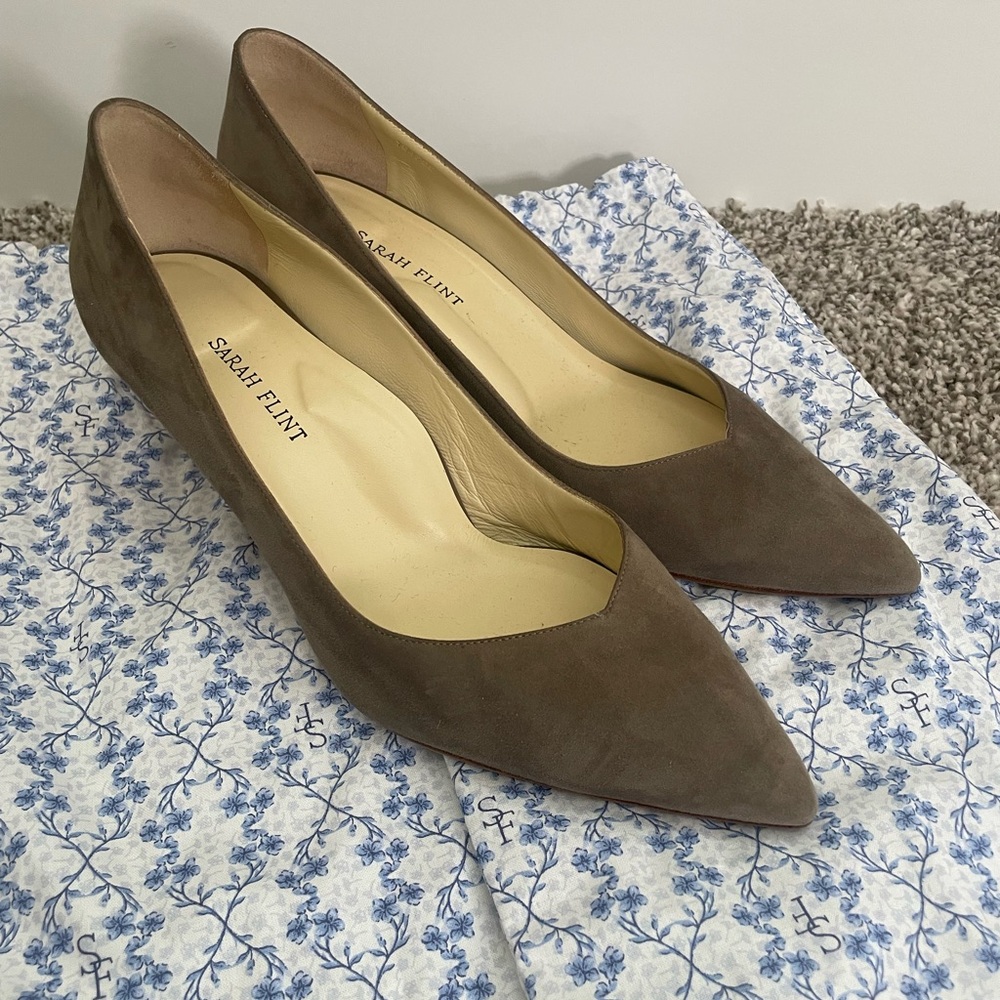 Sarah Flint Perfect Pump 50mm Taupe Suede 41.5 US 10.5